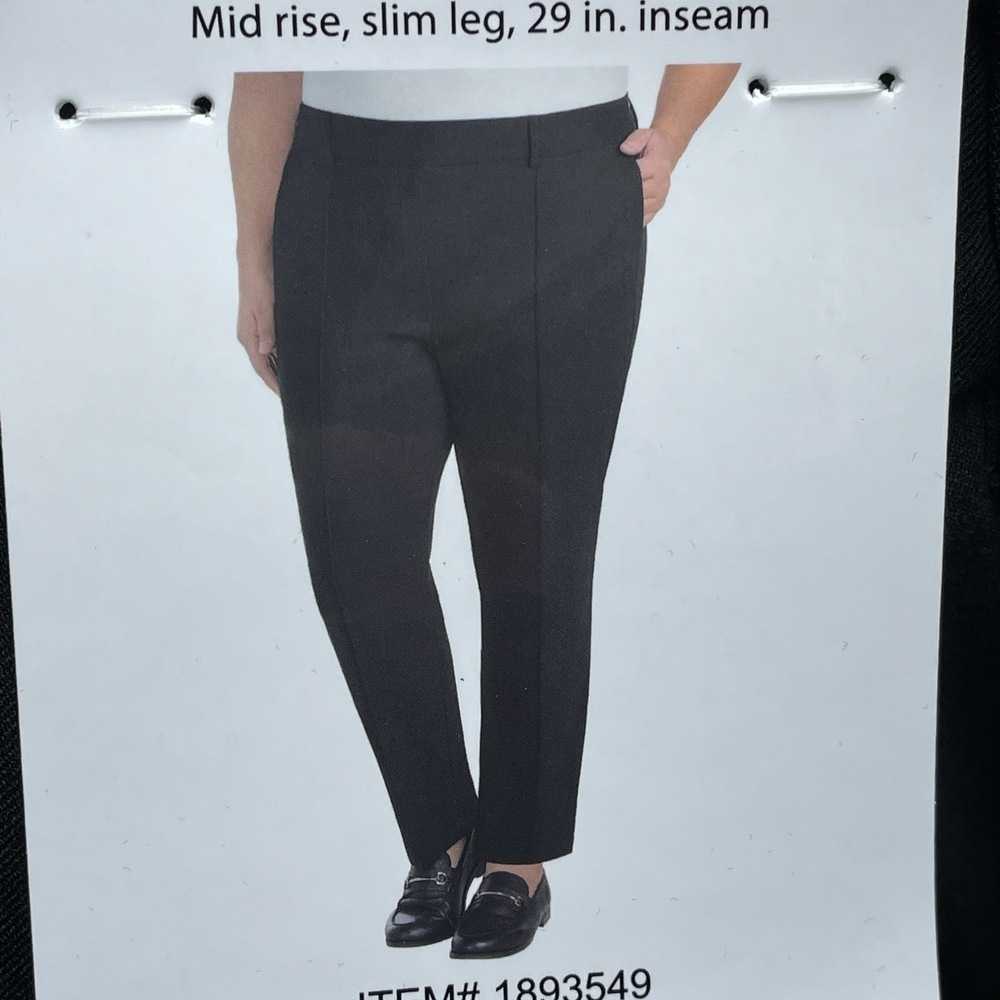 Hilary Radley Women's 2X Pull-on Pants Black H0736